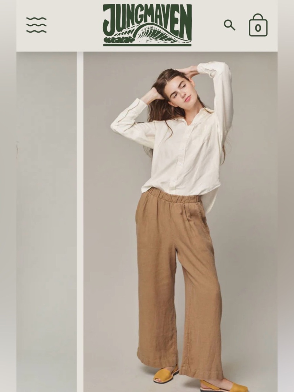 Jungmaven Olive Drawstring Cambria Relaxed Chino - Picture 4 of 7